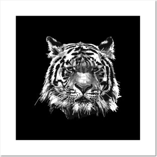 Tiger Head in Black and White Posters and Art